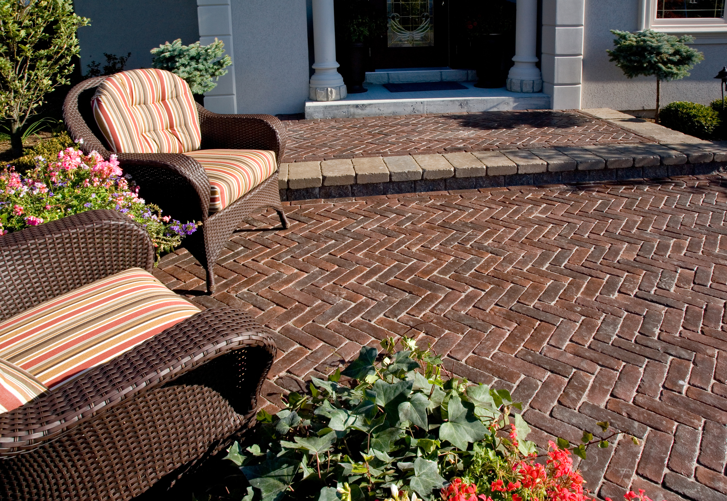 Interlocking stone is a very popular landscaping option